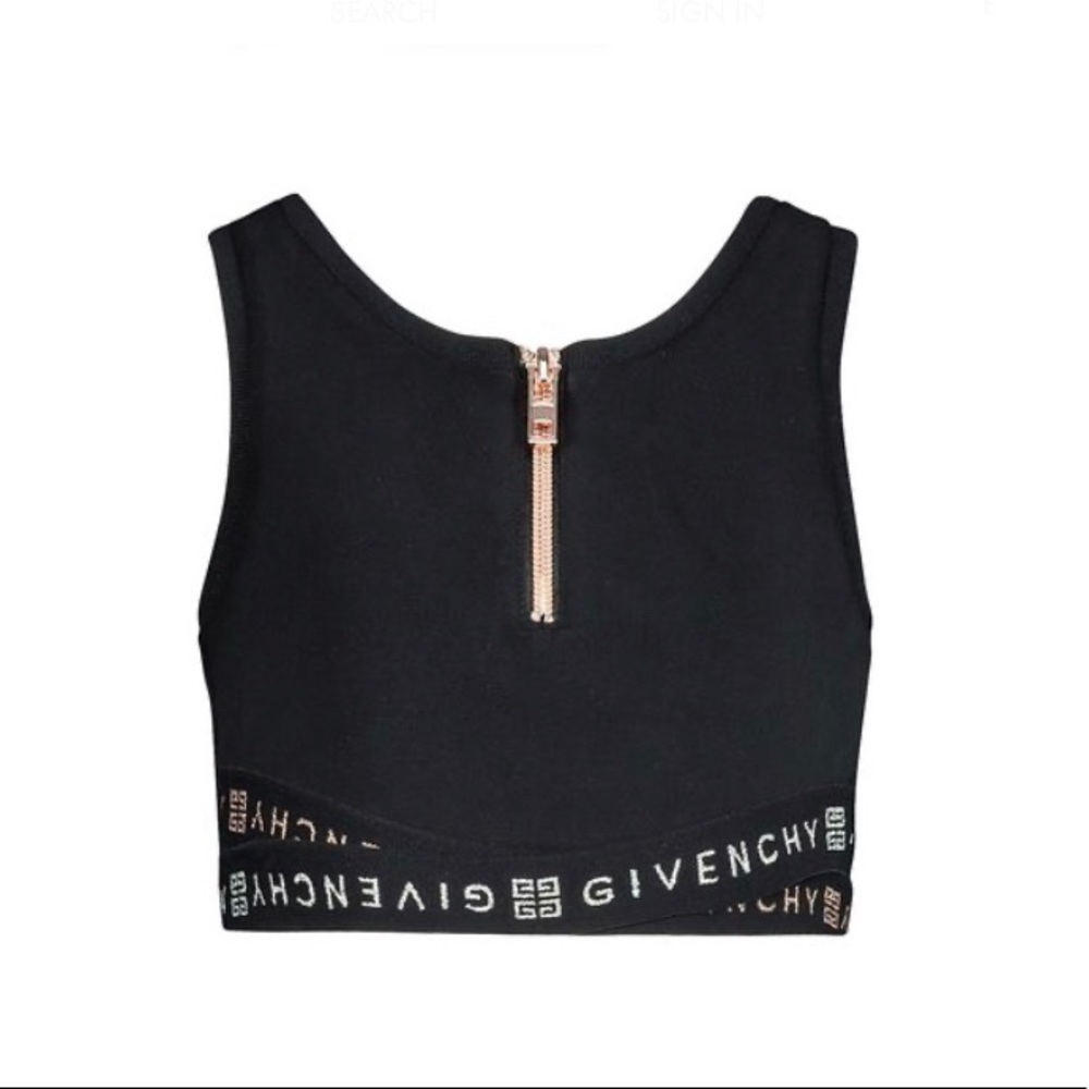NWT GIVENCHY LOGO BAND ZIP UP CROP TANK TOP